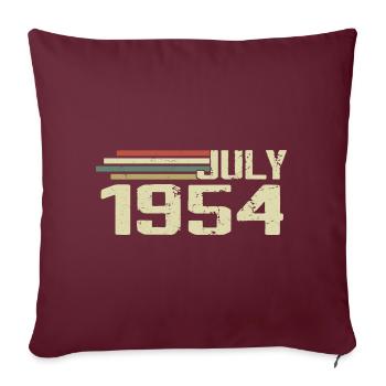 Anniversaire juillet 1954 Année 1954 juillet Né en 1954 - Housse de coussin décorative 45 x 45 cm - bordeaux - Devant