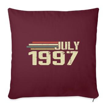 Anniversaire Juillet 1997 Année 1997 Juillet Millésime 1997 - Housse de coussin décorative 45 x 45 cm - bordeaux - Devant