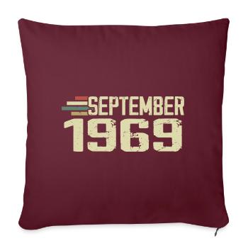 Septembre 1969 Idée cadeau Vintage Septembre 1969 - Housse de coussin décorative 45 x 45 cm - bordeaux - Devant