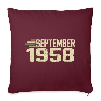 September 1958 Vintage Geschenkidee September 1958 - Sofakissenbezug 45 x 45 cm - Burgunderrot - Vorne