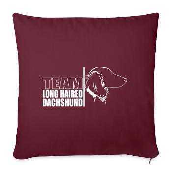 TEAM Teckel à poil long Chiens Teckel Wilsigns - Housse de coussin décorative 45 x 45 cm - bordeaux - Devant