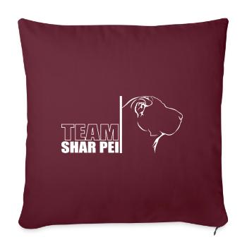 ÉQUIPE Shar Pei Chien Chien Wilsigns - Housse de coussin décorative 45 x 45 cm - bordeaux - Devant