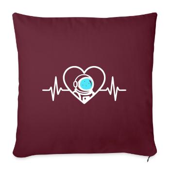 Astronaut Heart Cosmos Weltraumhelm - Sofakissenbezug 45 x 45 cm - Burgunderrot - Vorne