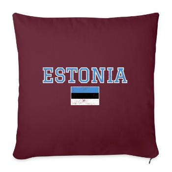 Estonie - Housse de coussin décorative 45 x 45 cm - bordeaux - Devant