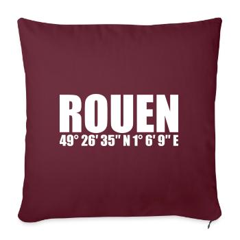 Rouen Koordinaten - Sofakissenbezug 45 x 45 cm - Burgunderrot - Vorne