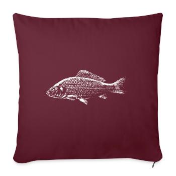 Karpfen Fisch - Sofakissenbezug 45 x 45 cm - Burgunderrot - Vorne