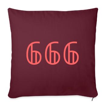 Engelszahlen |666|. - Sofakissenbezug 45 x 45 cm - Burgunderrot - Vorne