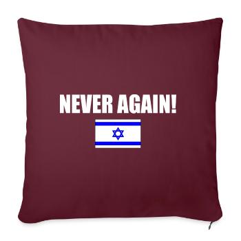 Never again - israel - Housse de coussin décorative 45 x 45 cm - bordeaux - Devant