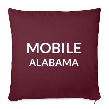 Mobile Alabama USA - Sofakissenbezug 45 x 45 cm - Burgunderrot - Vorne