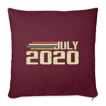 Anniversaire juillet 2020 Année 2020 juillet Né en 2020 - Housse de coussin décorative 45 x 45 cm - bordeaux - Devant