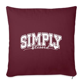 Bénissez simplement Inspirant Reconnaissant Positif - Housse de coussin décorative 45 x 45 cm - bordeaux - Devant