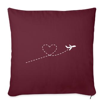 heartline airplane white - Sofakissenbezug 45 x 45 cm - Burgunderrot - Vorne