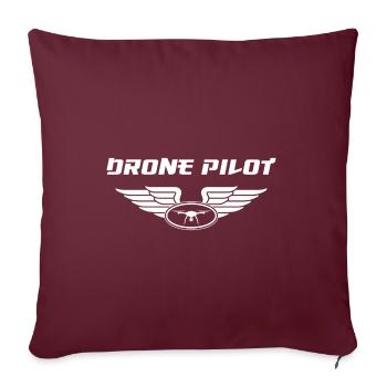 Pilote de drone Pilote de drone Drone Volant - Housse de coussin décorative 45 x 45 cm - bordeaux - Devant