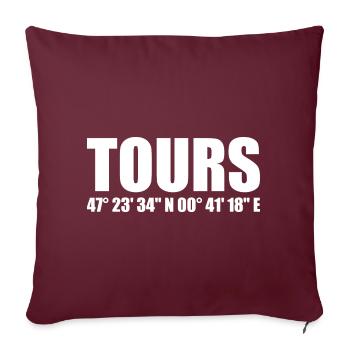 Coordonnées des visites - Housse de coussin décorative 45 x 45 cm - bordeaux - Devant