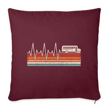 Chauffeur de bus Heartbeat Bus - Housse de coussin décorative 45 x 45 cm - bordeaux - Devant