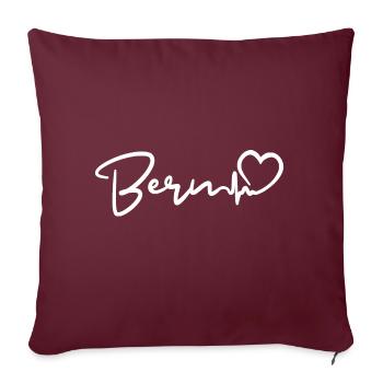 Battement de cœur bernois - Housse de coussin décorative 45 x 45 cm - bordeaux - Devant