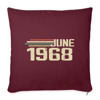 Juin 1968 Anniversaire Juin 1968 Juin 1968 Anniversaire - Housse de coussin décorative 45 x 45 cm - bordeaux - Devant