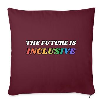 L’avenir est inclusif : arc-en-ciel de la fierté LGBT - Housse de coussin décorative 45 x 45 cm - bordeaux - Devant