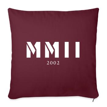 Chiffres romains année de naissance Fabriqué en 2002 - Housse de coussin décorative 45 x 45 cm - bordeaux - Devant