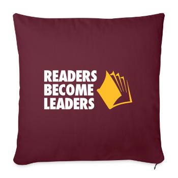 Les lecteurs de devenir des leaders Lire l'éducation En savoir - Housse de coussin décorative 45 x 45 cm - bordeaux - Devant