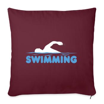 Piscine piscine natation piscine natation - Housse de coussin décorative 45 x 45 cm - bordeaux - Devant