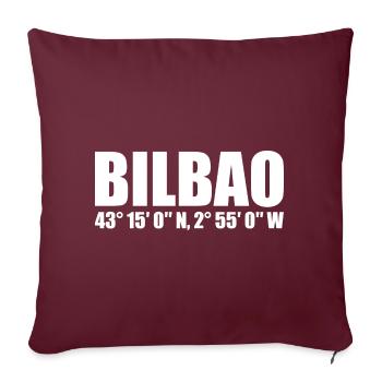 Bilbao Koordinaten - Sofakissenbezug 45 x 45 cm - Burgunderrot - Vorne