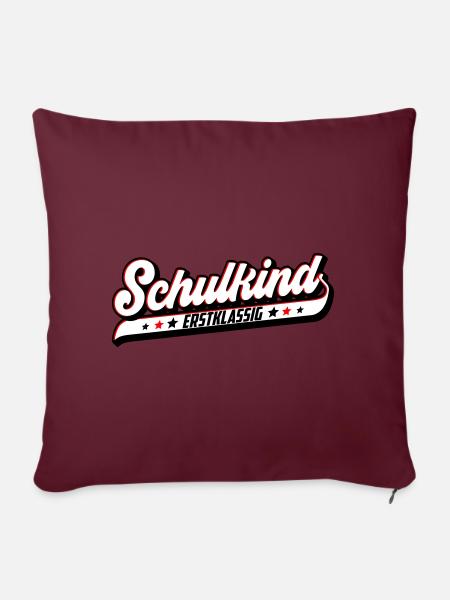 Schulkind Erstklassig | Farben änderbar - Sofakissenbezug 45 x 45 cm - Burgunderrot