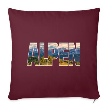 Alpen - Sofakissenbezug 45 x 45 cm - Burgunderrot - Vorne