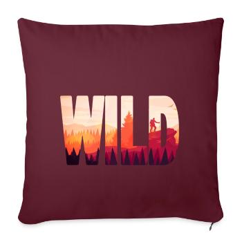 WILD - Sofakissenbezug 45 x 45 cm - Burgunderrot - Vorne