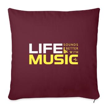 Life Sounds Better With Music - Housse de coussin décorative 45 x 45 cm - bordeaux - Devant