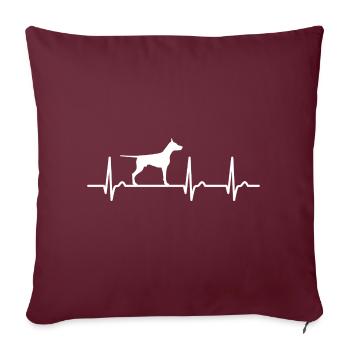 Courbe cardiaque de chien de garde - Pulse Dog - Chien fan de chien - Housse de coussin décorative 45 x 45 cm - bordeaux - Devant