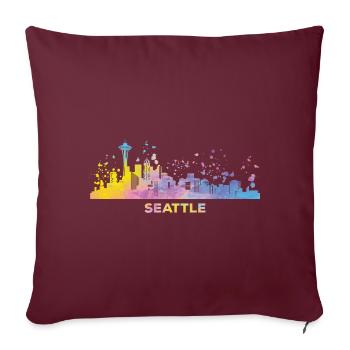 Seattleite Skyline Seattle - Sofakissenbezug 45 x 45 cm - Burgunderrot - Vorne