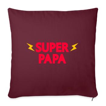 SUPER PAPA VATERTAGSGESCHENK MANN HELD HERO DADDY - Sofakissenbezug 45 x 45 cm - Burgunderrot - Vorne