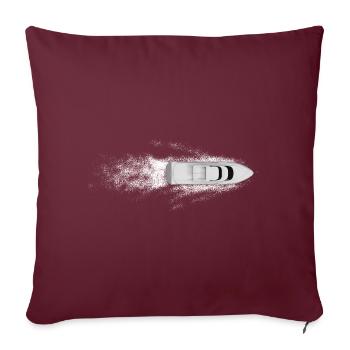 Un bateau à moteur ultra-rapide fait des vagues d’en haut - Housse de coussin décorative 45 x 45 cm - bordeaux - Devant