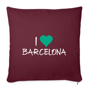 Barcelone - Housse de coussin décorative 45 x 45 cm - bordeaux - Devant
