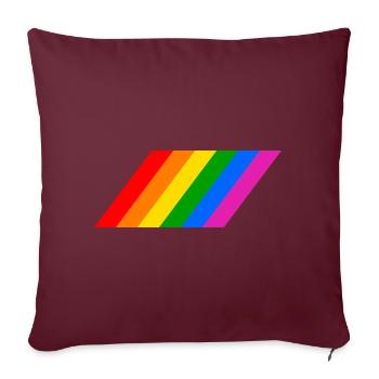 Schräge Regenbogenfahne - Sofakissenbezug 45 x 45 cm - Burgunderrot - Vorne