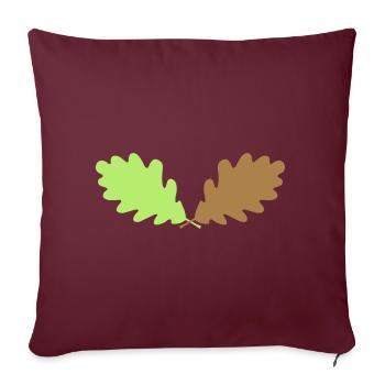 ★ Couleurs design modifiables ★ Deux feuilles de chêne - Housse de coussin décorative 45 x 45 cm - bordeaux - Devant