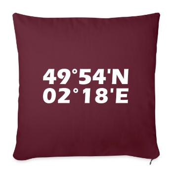 Amiens Koordinaten - Sofakissenbezug 45 x 45 cm - Burgunderrot - Vorne