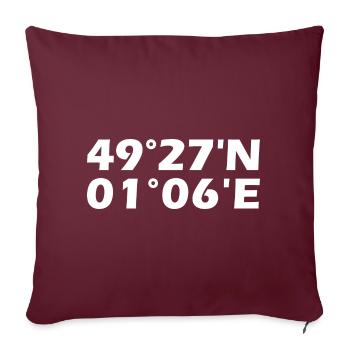 Rouen Koordinaten - Sofakissenbezug 45 x 45 cm - Burgunderrot - Vorne