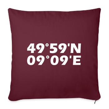 Coordonnées d’Aschaffenburg - Housse de coussin décorative 45 x 45 cm - bordeaux - Devant