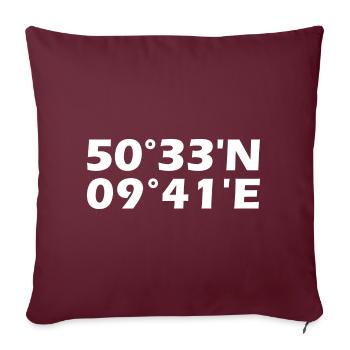 Fulda Koordinaten - Sofakissenbezug 45 x 45 cm - Burgunderrot - Vorne