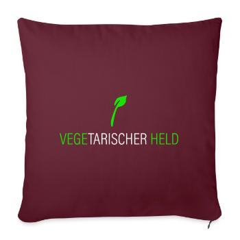 Vegetarischer Held - Sofakissenbezug 45 x 45 cm - Burgunderrot - Vorne