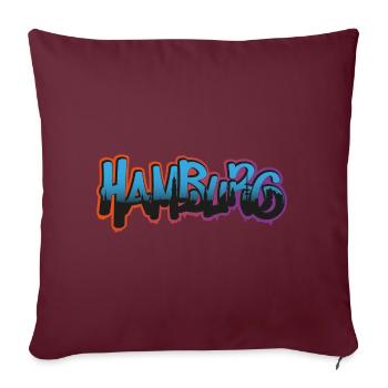 Ville de Hambourg Graffiti - Housse de coussin décorative 45 x 45 cm - bordeaux - Devant