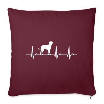 Retrive Heart Curve - Pulse Dog Dog Fan Pet - Housse de coussin décorative 45 x 45 cm - bordeaux - Devant