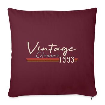 Vintage Original since 1993 Geburtstag Retro 1993 - Sofakissenbezug 45 x 45 cm - Burgunderrot - Vorne