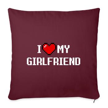 J’aime ma fille Gamer Girlfriend Zocken Pc Zocker - Housse de coussin décorative 45 x 45 cm - bordeaux - Devant