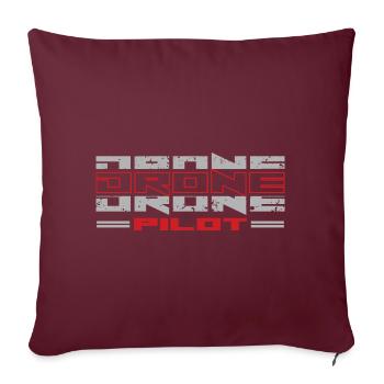 Drohnenpilot Whoop Copter FPV UAS Pilot Drone - Housse de coussin décorative 45 x 45 cm - bordeaux - Devant