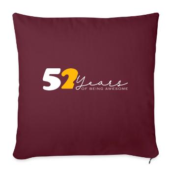 Vintage 1972 Drôle 52 ans Bday Hommes Femmes - Housse de coussin décorative 45 x 45 cm - bordeaux - Devant