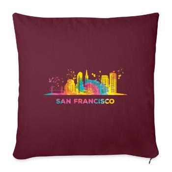 San Franciscans Skyline San Francisco - Sofakissenbezug 45 x 45 cm - Burgunderrot - Vorne