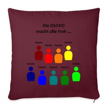 RGPD tous heureux confidentialité confidentialité entrepreneur juriste - Housse de coussin décorative 45 x 45 cm - bordeaux - Devant